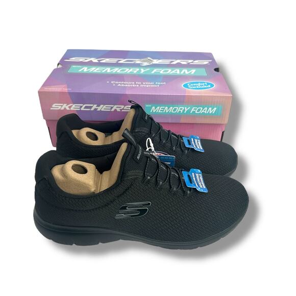 NEW Skechers Summits Slip Ins Walking Sneakers Black Size 8.5 Wide Fit Trainer - Picture 12 of 12
